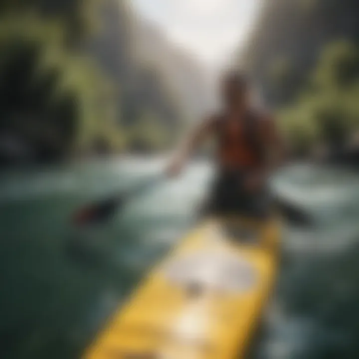 Paddler in action on a scenic waterway