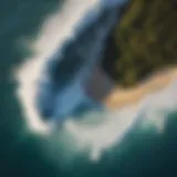 Aerial view of the Bonzai Pipeline surf break showcasing its iconic waves