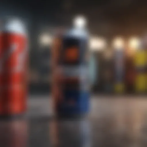 Overview of popular energy drinks on a vibrant background