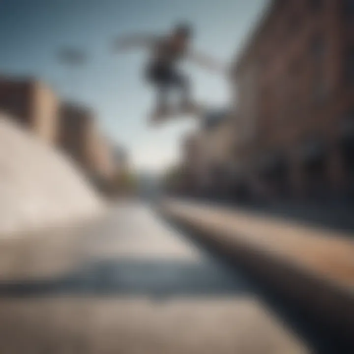 Skateboarder executing a powerslide on a ramp