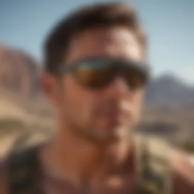 McCoy Sunglasses in Action An athlete wearing McCoy sunglasses during an extreme sport activity