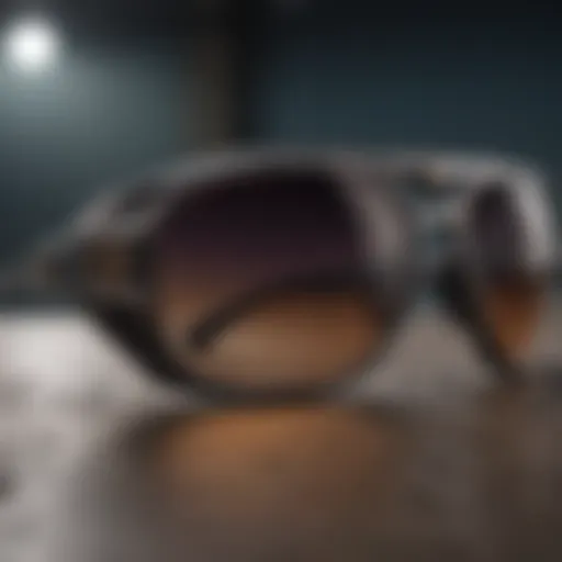 A close-up view of McCoy spy sunglasses with unique design features