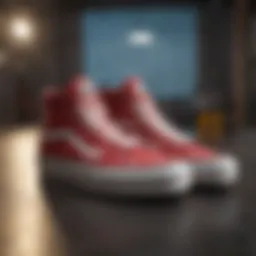 Vans Check High Tops on a skateboard