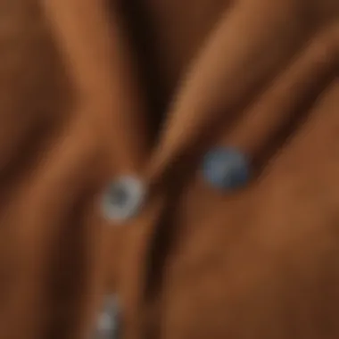 Close-up of the fabric texture of the Vans corduroy jacket