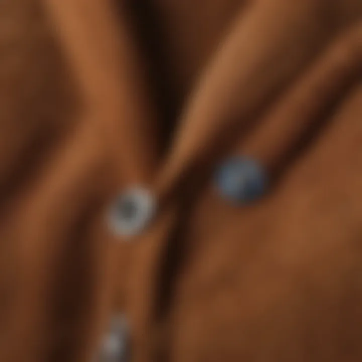 Close-up of the fabric texture of the Vans corduroy jacket