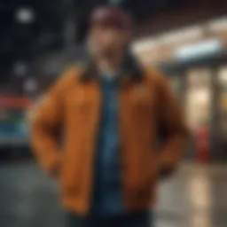 Vans corduroy jacket showcased in an urban environment