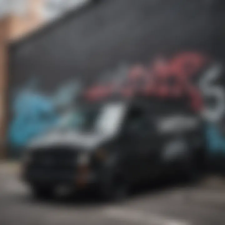 Artistic representation of Vans Era All Black against a graffiti backdrop