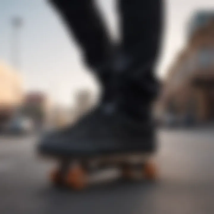 Athlete wearing Vans Era All Black during a skateboarding trick