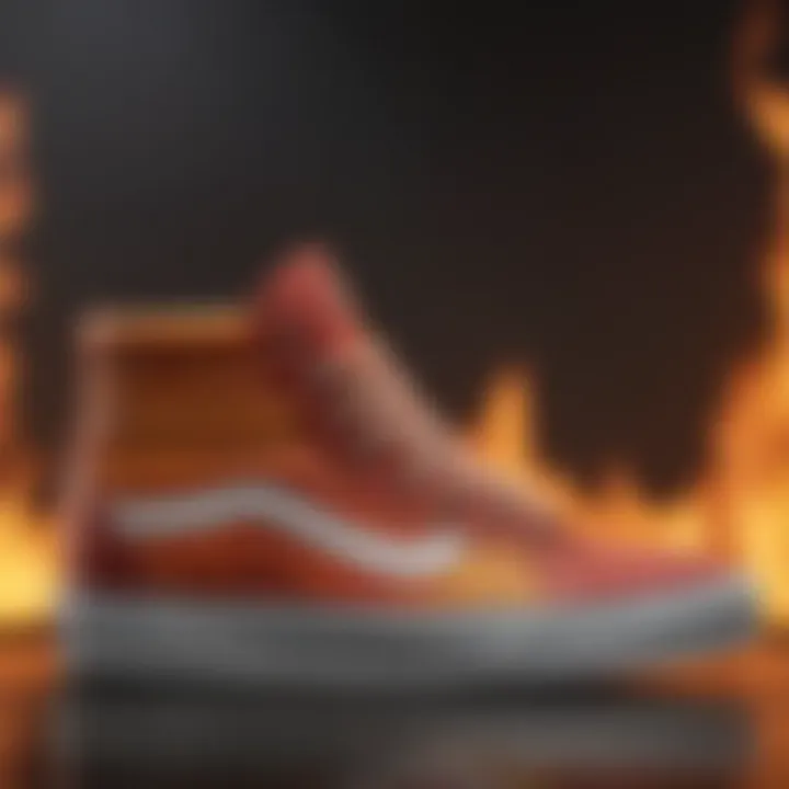 Close-up of the unique flame design on Vans Hi-Top Flames.