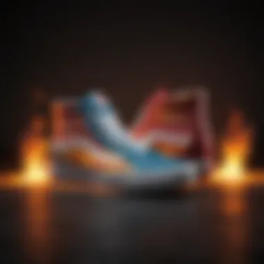Collection of Vibrant Vans Hi-Top Flames A collection of Vans Hi-Top Flames shoes highlighting their vibrant colors.
