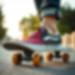 Vans mesh slip-ons on a skateboard