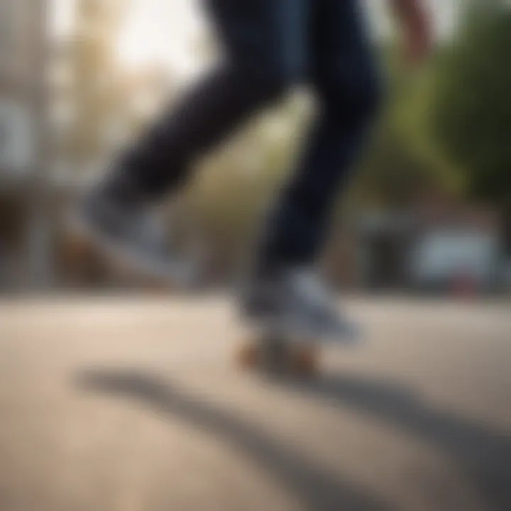 A skateboarder performing a trick while wearing Vans Pro Skate Shoes.