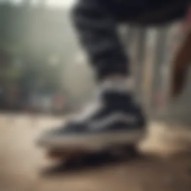 Extreme sports enthusiast wearing Vans Scotty Cranmer shoes in action