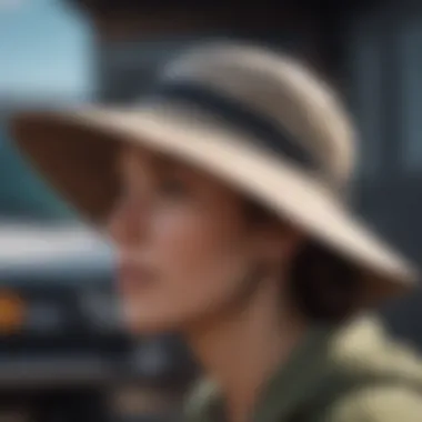 Vans sun hat worn by an adventure enthusiast during a sports activity