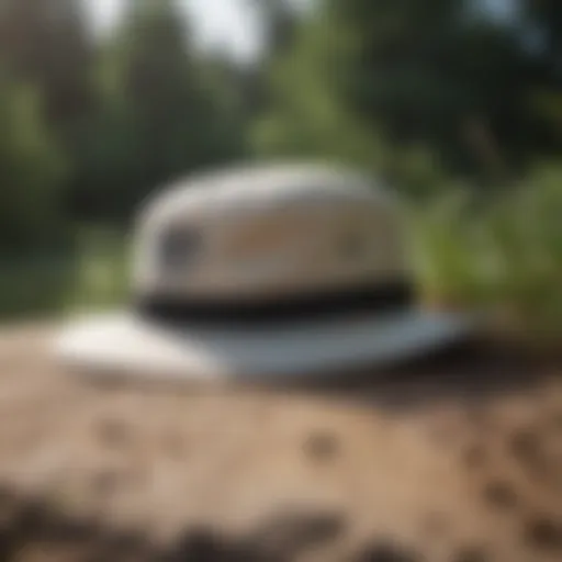 Stylish Vans sun hat displayed in outdoor setting