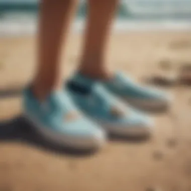 Group of surfers with Vans Surf Trek Slip-Ons enjoying a beach day