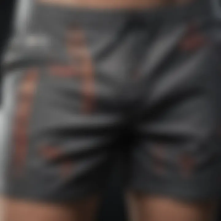 Close-up of fabric technology used in Vans swim trunks