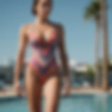 Performance Fabric in Volcom Swimwear Close-up of performance fabric used in Volcom swimwear