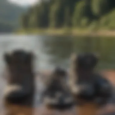Essential Gear for an Enhanced Wakeboarding Experience A serene lake view with wakeboarding gear laid out