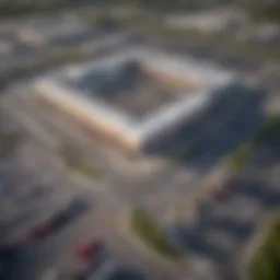 Aerial view of the Walmart on Elliot Road and its surroundings
