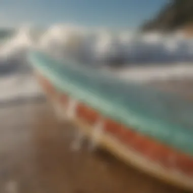 Durability and Texture of Wavestorm Skimboard Materials Close-up view of Wavestorm skimboard materials showcasing durability and texture.