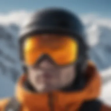 Person wearing stylish ski goggles on the slopes