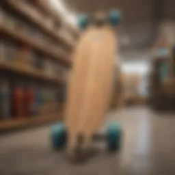 A collection of high-quality longboards displayed in a retail store