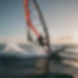 A windsurfer expertly navigating choppy waters.