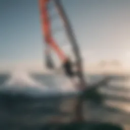 A windsurfer expertly navigating choppy waters.