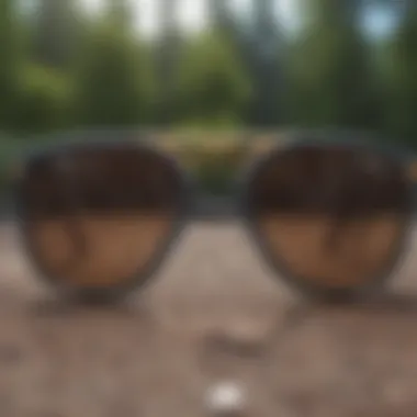 Close-up of sunglasses showcasing innovative design features