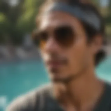 Outdoor Enthusiasts Sporting Wiz Khalifa Sunglasses A vibrant outdoor scene highlighting sports enthusiasts wearing trendy sunglasses