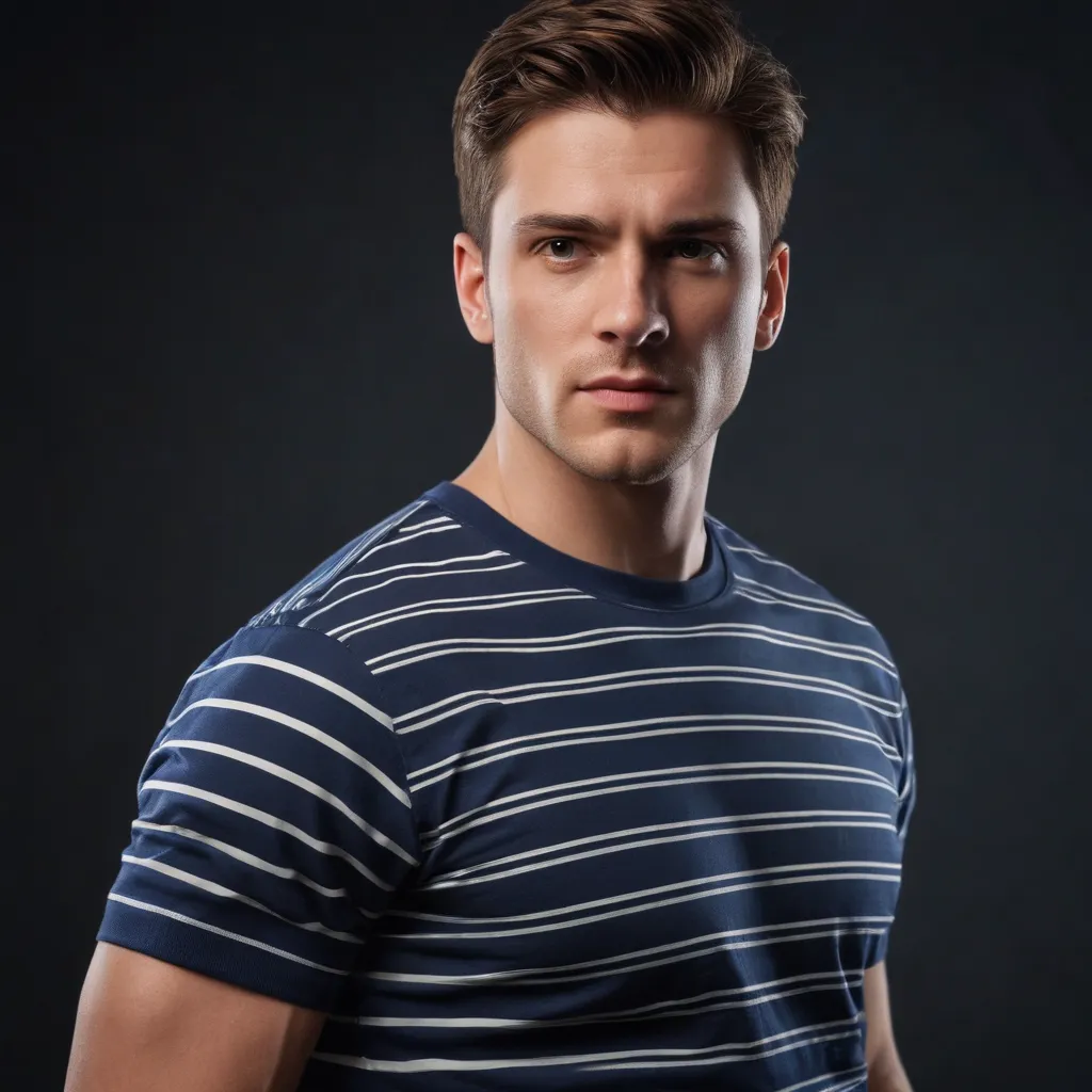 SLIM TSHIRT 3/4 SLEEVE STRIPE_RED NAVY main image 1